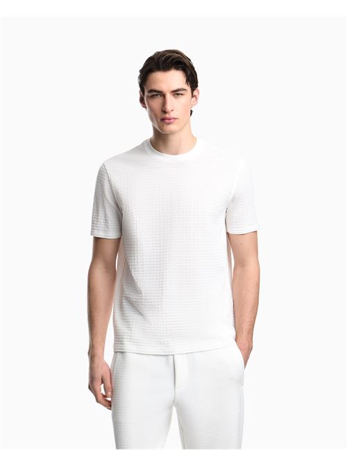 T-shirt in jersey jacquard lettering all over Emporio Armani | EM004594 AF10762.F0185